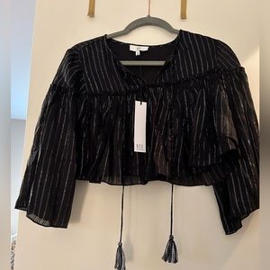 NWT beautiful black and silver blouse! Just in time for the Holidays! 🥂 🎉